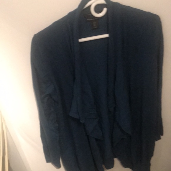 Stunning Dark Turquoise Fine Merino Wool Off the Shoulder Sweater/Shrug SZ L 🤩 - Picture 2 of 4